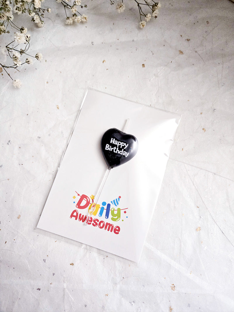 Happy Birthday Heart Shape Candle