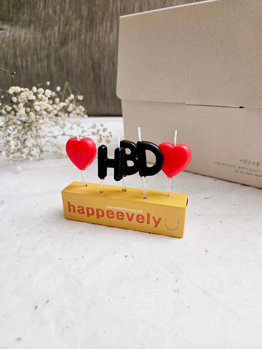 HBD Black Red Candles