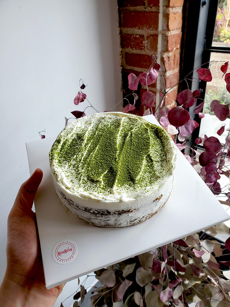 Matcha Gateau chocolat blanc