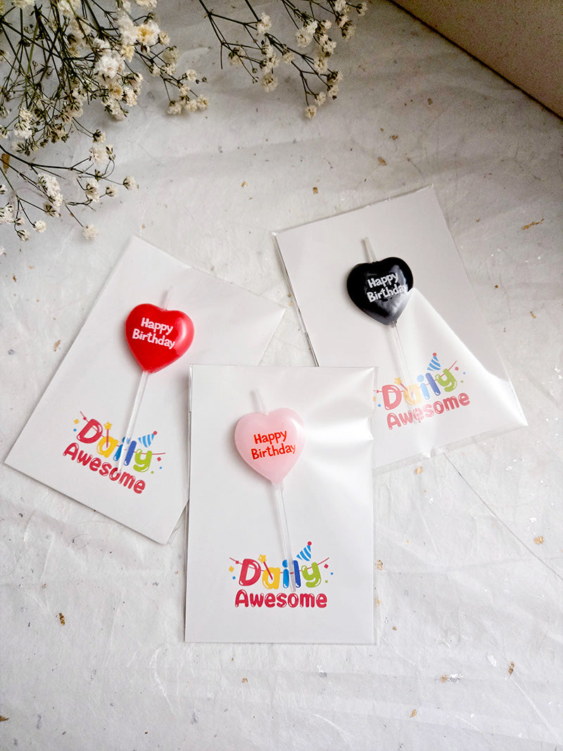 Happy Birthday Heart Shape Candle