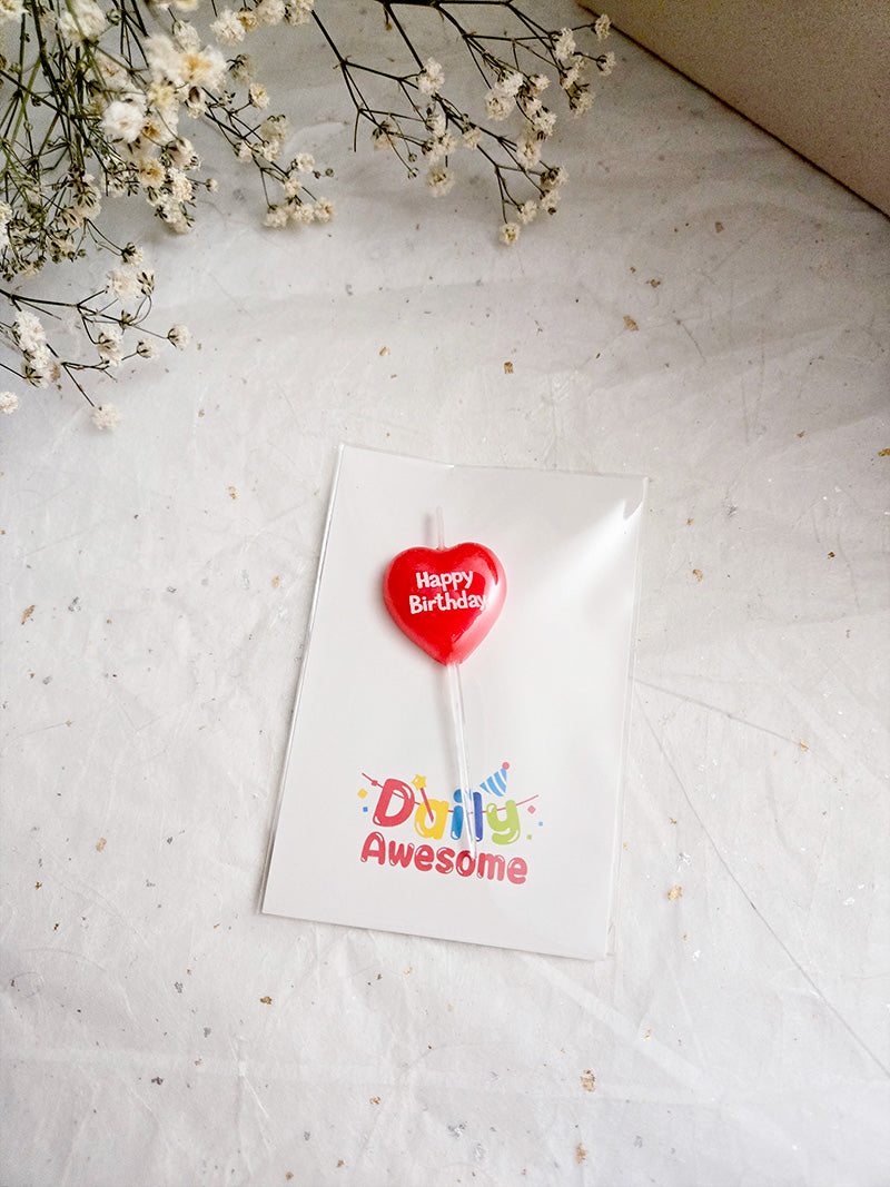 Happy Birthday Heart Shape Candle