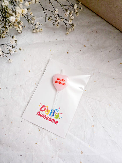 Happy Birthday Heart Shape Candle