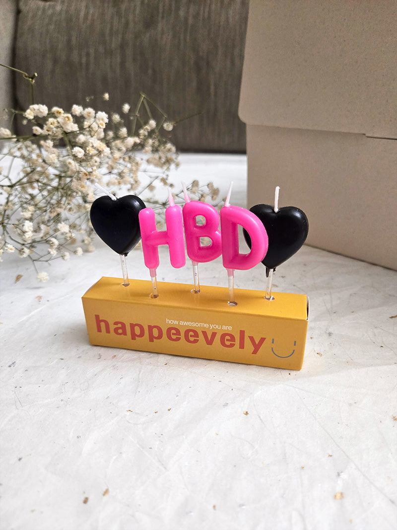 HBD Black Pink Candles