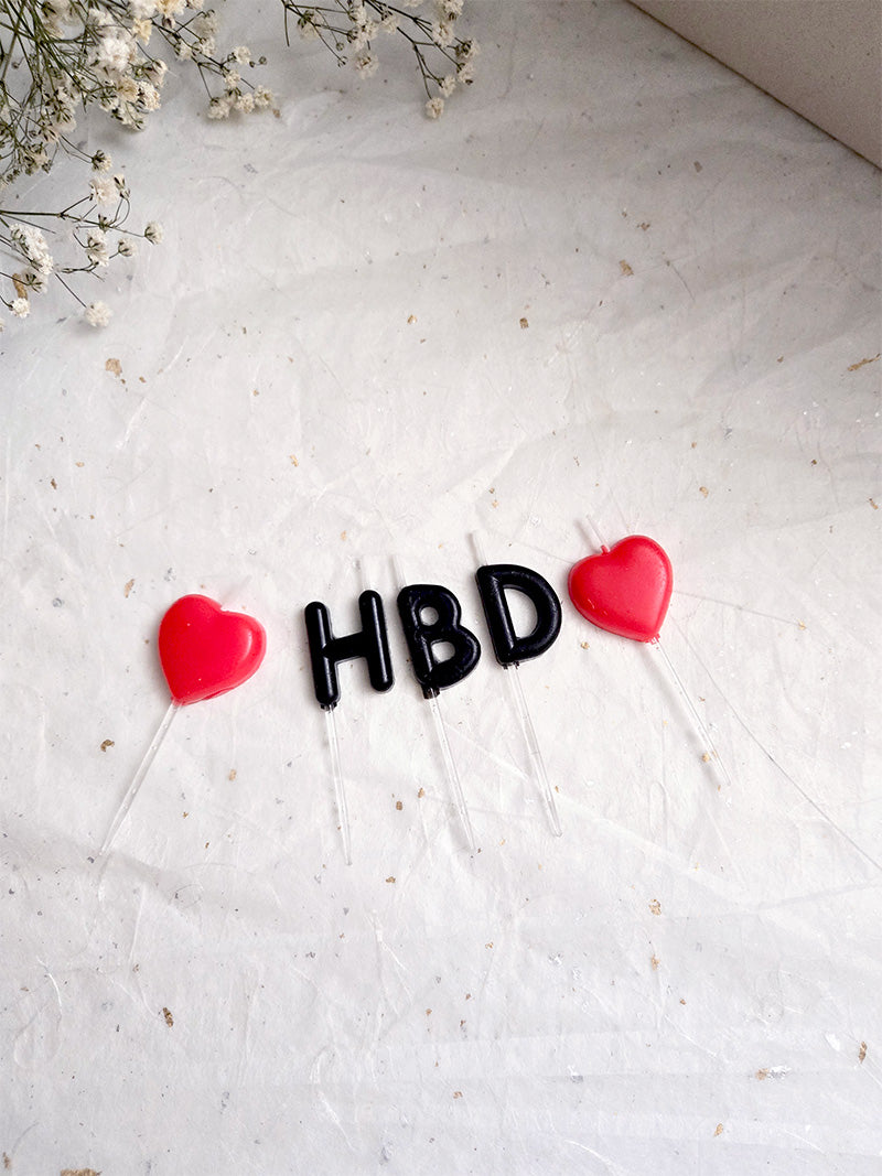 HBD Black Red Candles