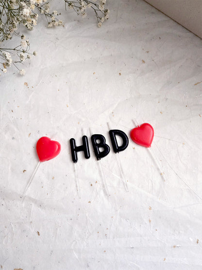 HBD Black Red Candles